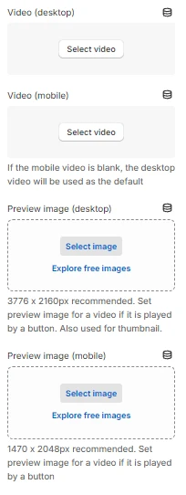 Slideshow video general settings