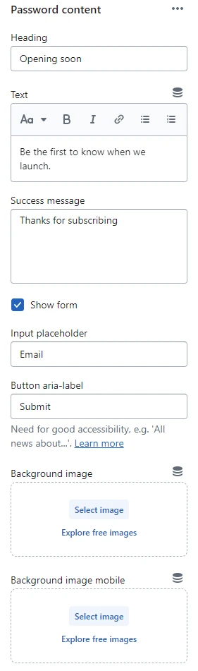 Password content (general)