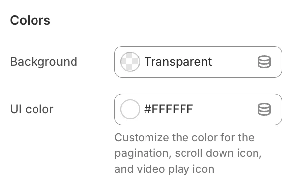 Slideshow colors
