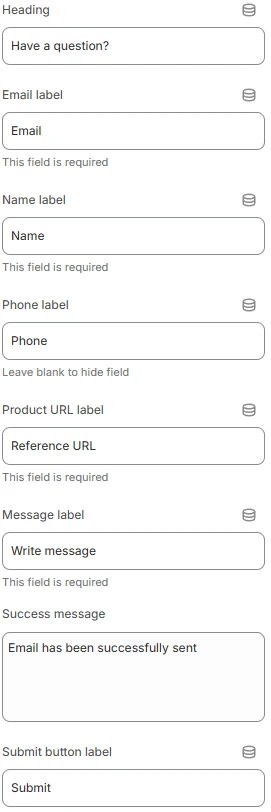PDP Block Ask a question form settings