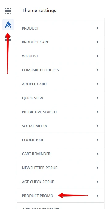 Product promo settings