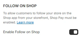Footer Follow on shop