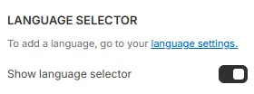Language selector