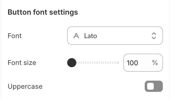 Button font settings