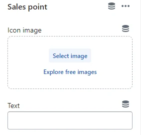 Featured product / product template (Block Sales point. Settings)