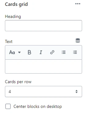 Cards grid (General)