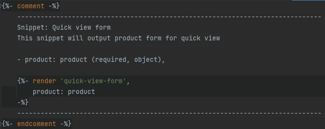 Snippet: quick-view-form.liquid