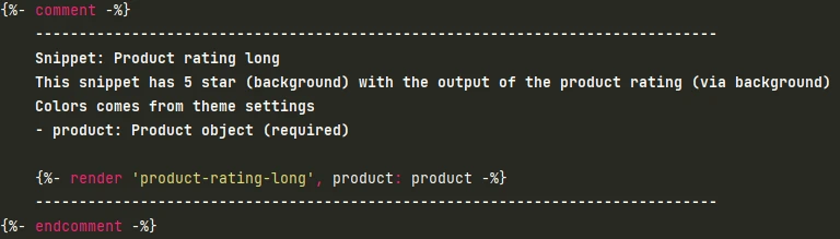 Snippet: product-rating-long.liquid
