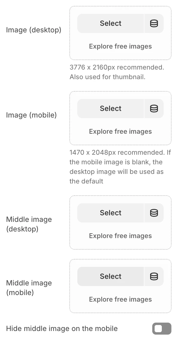 Slideshow Image block settings 1
