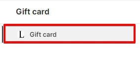 gift card