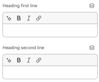 Ingredients section settings
