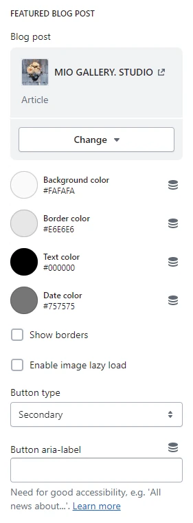 Blog template (Featured blog post)