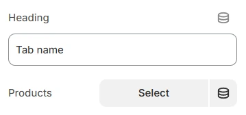 Product tabs block settings
