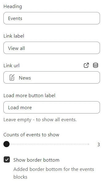 Events calendar (General)