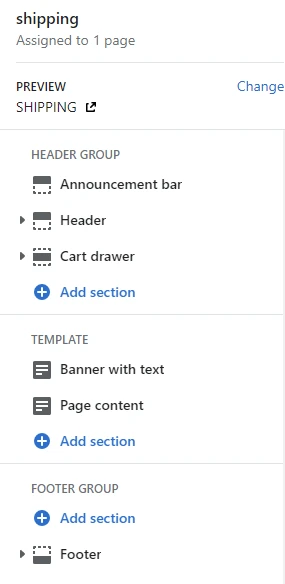 Shipping template (adding)