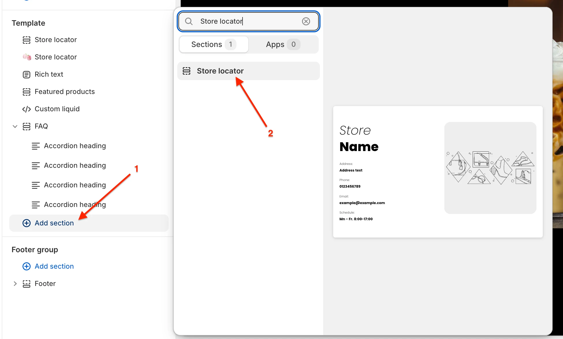 Store location add section