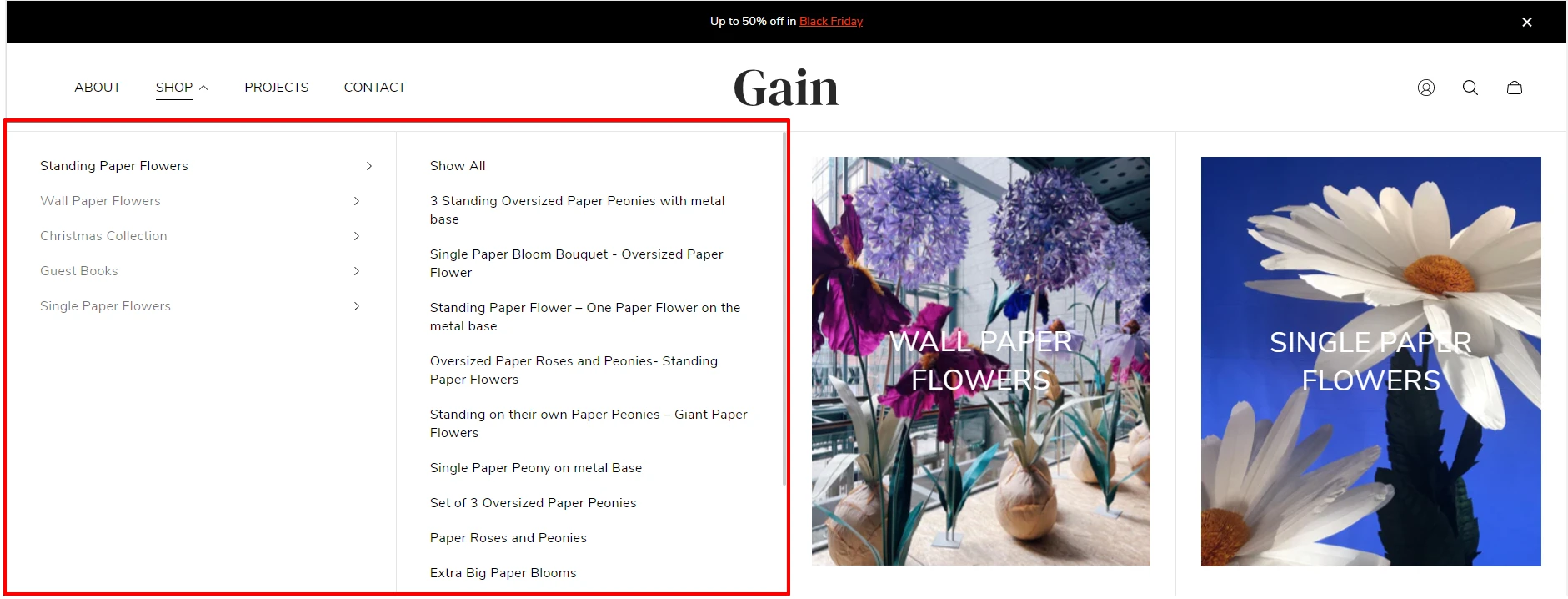Header (Block Mega menu. General. Menu type – tabs)