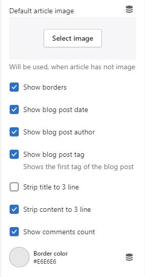 Article card settings (General)