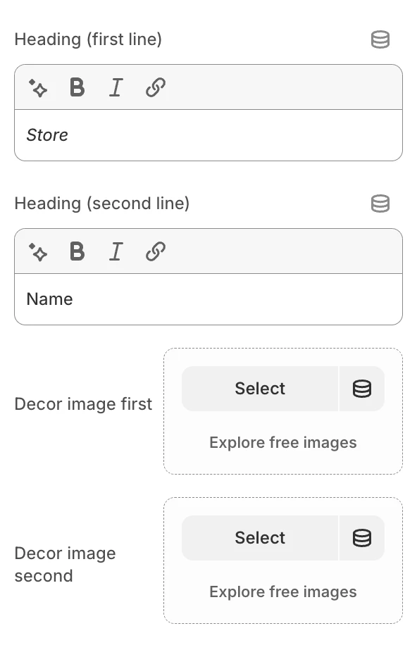 Store locator section settings