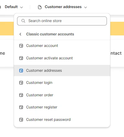addresses customizer