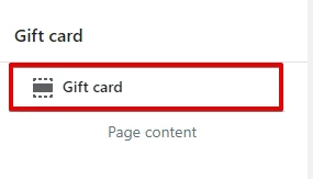Gift card (adding)