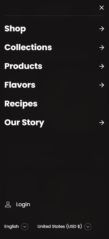 header mobile menu