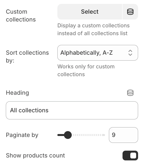 list-collections-settings
