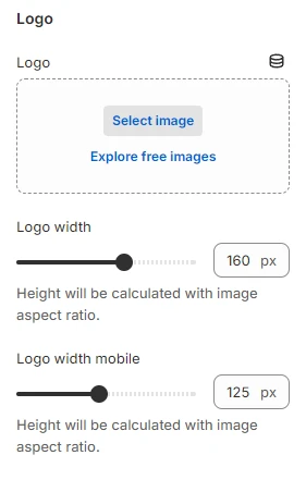 Password page header logo settings