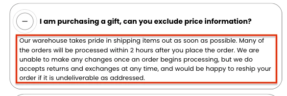 FAQ block text