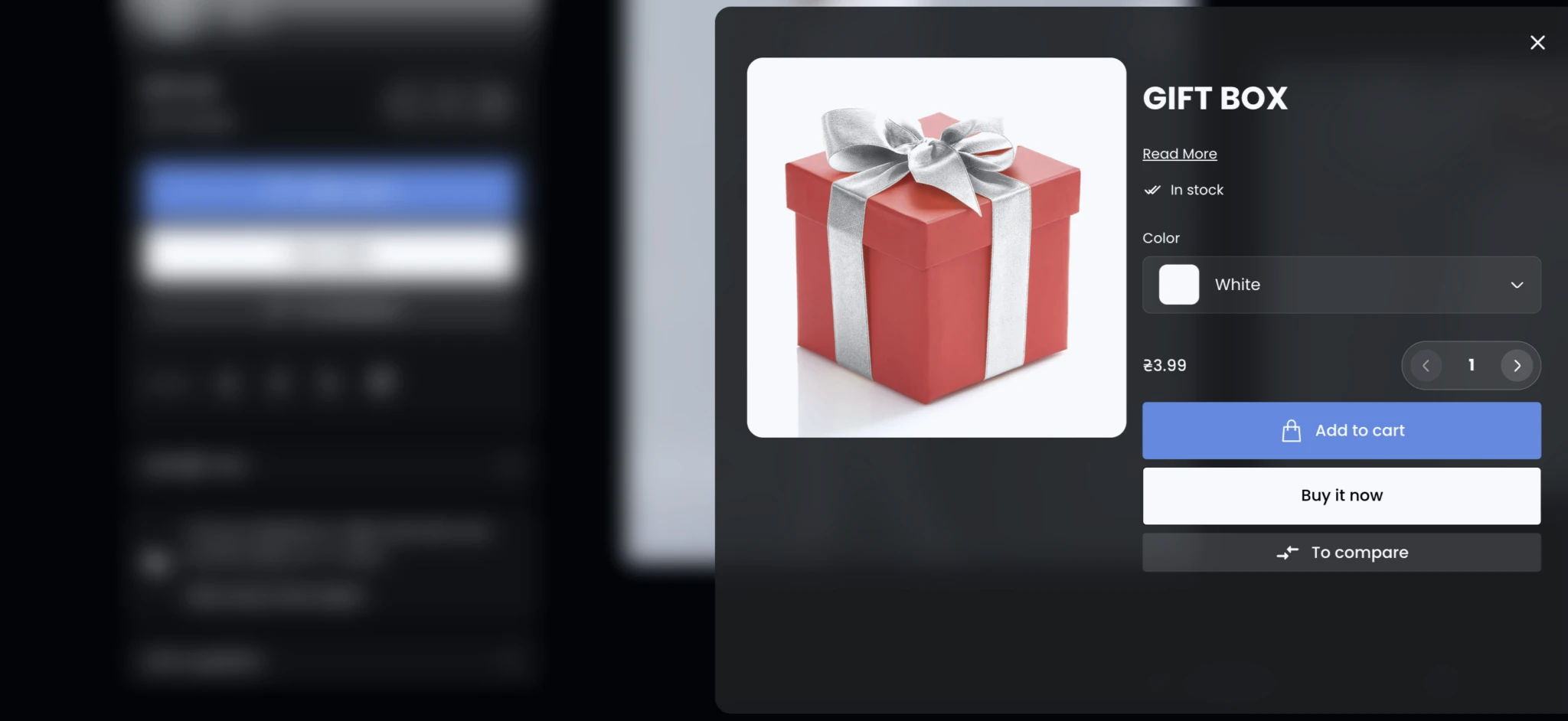 Add gift product drawer