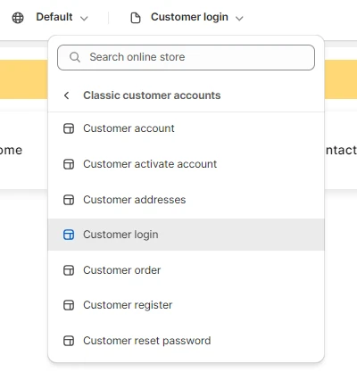 login customizer