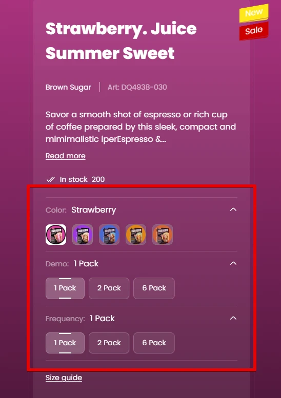 Block options buttons