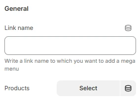 header settings mega menu products grid settings