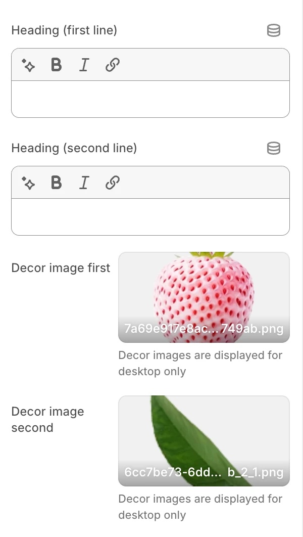 Contact template settings