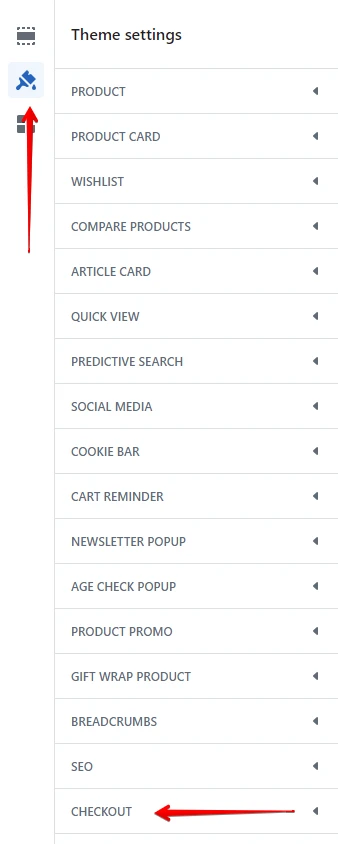 Checkout settings