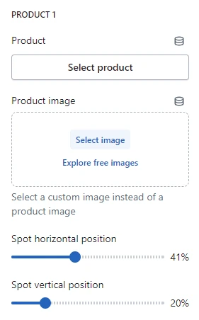 Trend products (Block settings. Product 1,2,3)