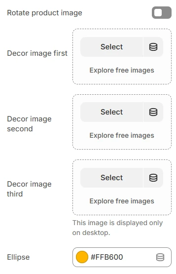 Products slideshow block settings