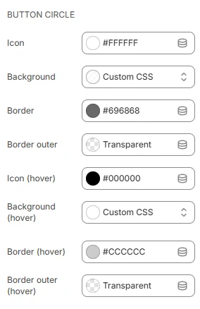 header settings color button circle