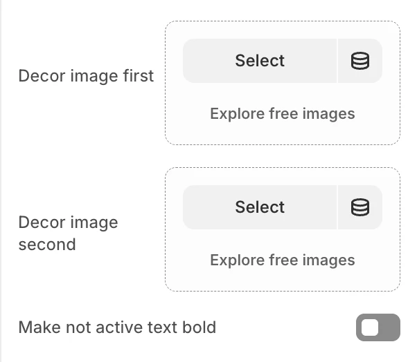 Our features section settings