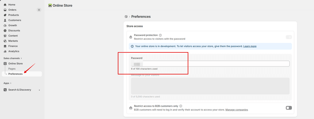 share preview password