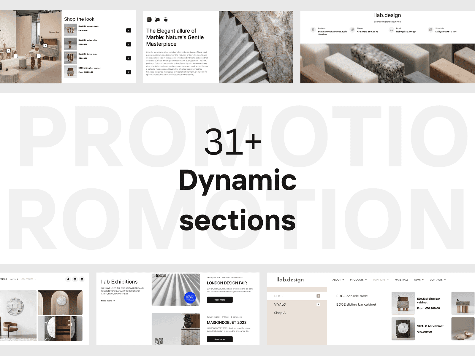 30+ dynamic sections