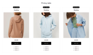 Pricing table (Preview)