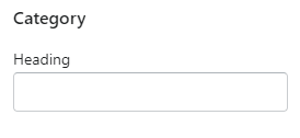 FAQ section (Blocks settings. Category)