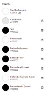 Pricing table (Colors)