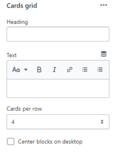 Cards grid (General)