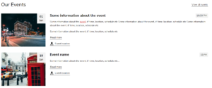 Events calendar (Preview 1)
