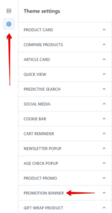 Promotion banner settings