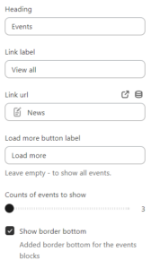 Events calendar (General)
