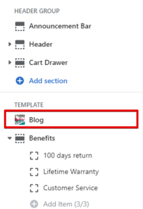 Blog template (adding)