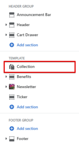 Collection template (Adding)
